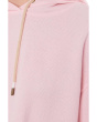 Textured Cotton Long Sleeve Shirttail Hoodie Sweatshirt