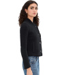 Fringe Mix Knit Bomber Jacket