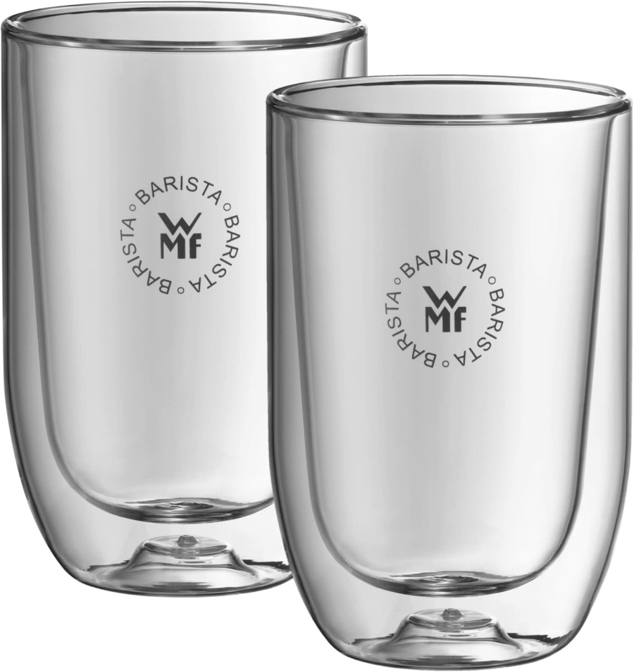 WMF Barista Gläser Set 2-teilig, zwei Latte Macchiato Gläser doppelwandig 280ml, Glas, doppelwandige Kaffeegläser, Kaffeebecher, doppelwandig, hitzebeständig spülmaschinengeeignet