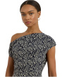 Paisley Jersey Off-The-Shoulder Dress