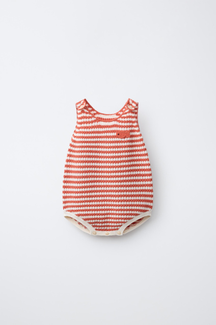 Zara ТРИКОТАЖНЫЕ КОМБИНЕЗОНЫ С ВЫШИВКОЙ В ВИДЕ РЫБОК 540163953-712-3