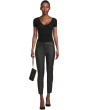 Charlize High-rise Fab Ab Cigarette Leg-raw Hem In Black