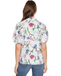 Ruffle Neck Raglan Seam Split Neck Top