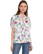 Ruffle Neck Raglan Seam Split Neck Top