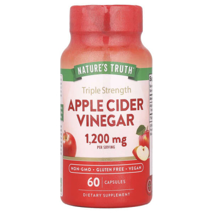 Natures Truth, яблочный уксус тройной силы, 60 капсул (600 мг в 1 капсуле)
