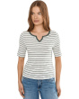 Petite NZT Elbow Sleeve Stripe Notch Tee