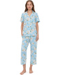 Short Sleeve Cropped Cotton Knit Pajama Set