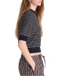Textural-Stitch Crewneck Sweater in 100% Cotton
