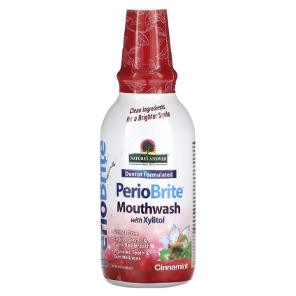 Natures Answer, PerioBrite, ополаскиватель для рта с ксилитолом, корица и мята, 480 мл (16 жидк. унций)