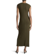 Cap Sleeve Draped Cowl Neck Dress