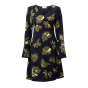 Designer-Druckkleid, marine-khaki