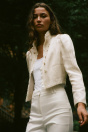 Zara КОРОТКИЙ ПИДЖАК С ВОЛАНАМИ светло-бежевого цвета