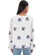 Embroidered Long Sleeve Smocked Cuff Blouse