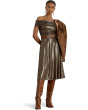 Metallic Off-The-Shoulder Cocktail Dress