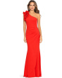 One Shoulder Ruffle Scuba Crepe