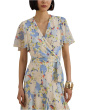 Floral Crinkle Georgette Surplice Dress