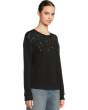 Drop Shoulder Sweatshirt With Crystal Details