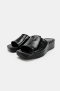 Zara КОЖАНЫЕ САНДАЛИИ НА ПЛАТФОРМЕ черного цвета