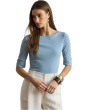 Stretch Cotton Boatneck Top