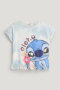 C&A Эффект блеска рубашки с короткими рукавами Lilo & Stitch 2254809 белый / светло-голубой
