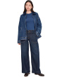 Mid-Rise Patch Pocket Wide Leg Double Button Pants