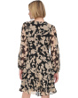 Chiffon Long Sleeve Floral Rouched Aline