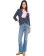 3/4 Sleeve V-Neck Curved Hem Tee Shirt