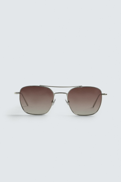 Zara МЕТАЛЛИЧЕСКИЕ СОЛНЦЕЗАЩИТНЫЕ ОЧКИ В ФОРМЕ КВАДРАТА 545479295-808-3