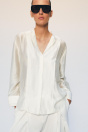 Zara ПЛАВНАЯ РУБАШКА ZW COLLECTION кремового цвета
