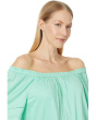 Cropped Bell Sleeve Woven Top with Lace Trim