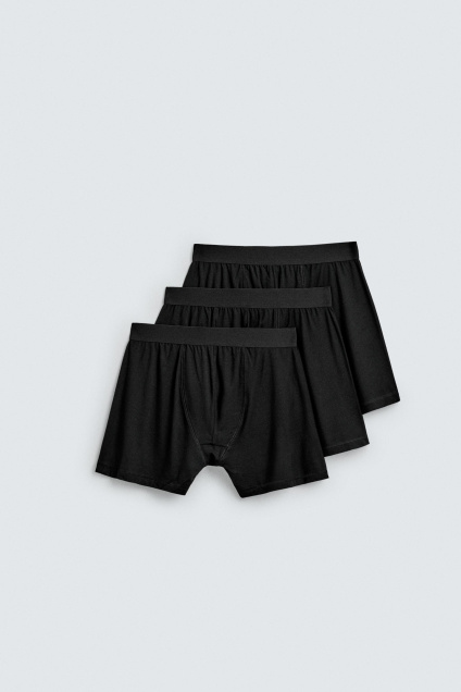 Zara БАЗОВЫЕ БОКСЕРСКИЕ ТРУСЫ 3 КОМПЛЕКТА 502459455-800-3