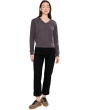 Long Sleeve Deep V-Neck Sweatshirt