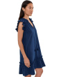 Petite Flutter Sleeve Ruffled Dress