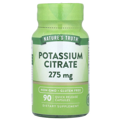 Natures Truth, Цитрат калия, 275 мг, 90 капсул с быстрым высвобождением