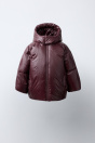 Zara ПУХОВИК 50% ПЕРЬЯ 50% ПУХ бордовый