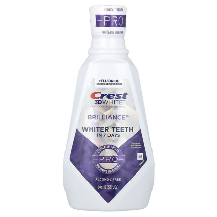 Crest, 3D White, ополаскиватель для рта с фторидом, против кариеса, блеск, без спирта, 946 мл (32 жидк. унции)