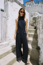 Zara КОМБИНЕЗОН БЕЗ БРЕТЕЛЕК С КОНТРАСТНОЙ ОКАНТОВКОЙ Чернильно-синего цвета