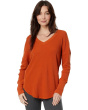 Washed Cotton Modal Thermal Long Sleeve V-Neck Tunic