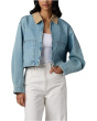 Coffee Run Denim Cropped Jacket in Blue