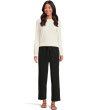Shirred Sleeve Crew Neck Sweater