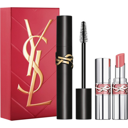 Yves Saint Laurent Набор для наложения ресниц для ресниц Тушь для ресниц 01 черный + губная помада Loveshine 44 Nude Lavallière - 1 шт.