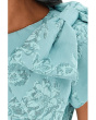 Jacquard Bow Shoulder Midi Dress