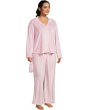 Plus Minky Fleece Long Sleeve Notch Top & Long Pants Set