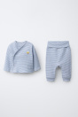 Zara КОМПЛЕКТ ФУТБОЛКИ И БРЮК SAROUEL В ПОЛОСКУ С ВЫШИВКОЙ KuKEN 502414905-401-1