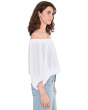 Off The Shoulder Pleated Blouse