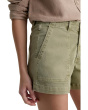 Analeigh Mid-Rise Utility Shorts in Sulfur Basil