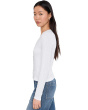 Ribbed Slub Snap V-Neck
