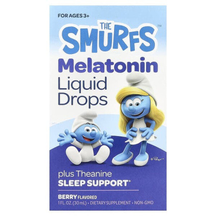 The Smurfs, мелатонин, капли, для детей от 3 лет, ягодный вкус, 30 мл (1 жидк. унция)