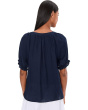 Short Sleeve 1/2 Placket Woven Blouse
