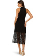 Knit Midi Dress Lace Hem